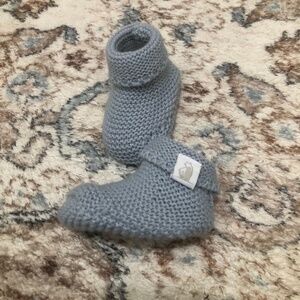 0-3m Grayish/Light Blue Baby Booties Crochet Pattern